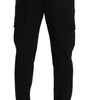Dolce & Gabbana Black Viscose Cargo Skinny Men Trouser Pants
