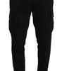Dolce & Gabbana Black Viscose Cargo Skinny Men Trouser Pants