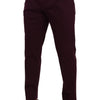 Dolce & Gabbana Purple Cotton Tapered Chinos Dress Pants