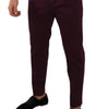 Dolce & Gabbana Purple Cotton Tapered Chinos Dress Pants