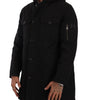 Dolce & Gabbana Black Denim Hooded Parka Coat Winter Jacket