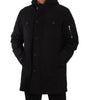 Dolce & Gabbana Black Denim Hooded Parka Coat Winter Jacket