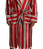 Dolce & Gabbana Chic Striped Silk Sleepwear Robe