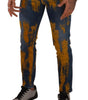 Dolce & Gabbana Blue Yellow Dye Cotton Skinny Men Denim Jeans