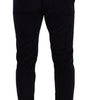 Dolce & Gabbana Blue Cotton Skinny Corduroy Trouser Pants