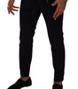 Dolce & Gabbana Blue Cotton Skinny Corduroy Trouser Pants