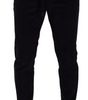 Dolce & Gabbana Blue Cotton Skinny Corduroy Trouser Pants