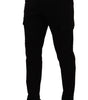 Dolce & Gabbana Black Viscose Skinny Cargo Trouser Pants