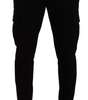 Dolce & Gabbana Black Viscose Skinny Cargo Trouser Pants