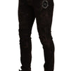Dolce & Gabbana Brown DG Crown Logo Cotton Skinny Denim Jeans