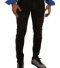 Dolce & Gabbana Brown DG Crown Logo Cotton Skinny Denim Jeans