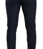 Dolce & Gabbana Dark Blue Wool Skinny Formal Dress Pants