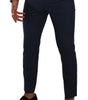 Dolce & Gabbana Dark Blue Wool Skinny Formal Dress Pants