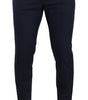 Dolce & Gabbana Dark Blue Wool Skinny Formal Dress Pants