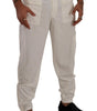 Dolce & Gabbana Off White Cotton Corduroy Cargo Pants
