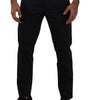 Dolce & Gabbana Blue Bordeaux Cotton Skinny Chino Pants