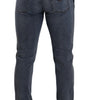 Dolce & Gabbana Blue Two Tone Tattered Cotton Slim Denim Jeans