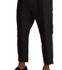 Dolce & Gabbana Gray Bordeaux Striped Cropped Trouser Pants