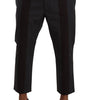 Dolce & Gabbana Gray Bordeaux Striped Cropped Trouser Pants