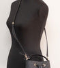 Michael Kors Mercer Small Black Signature Leather Bucket Crossbody Handbag Purse