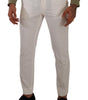 Dolce & Gabbana White Cotton Skinny Corduroy Trouser Pants