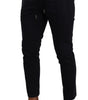 Dolce & Gabbana Blue Cotton Stretch Jogging Trouser Pants