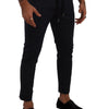 Dolce & Gabbana Blue Cotton Stretch Jogging Trouser Pants