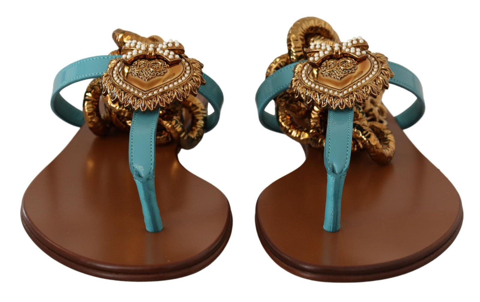 Chaussures plates gladiateur chic Dolce & Gabbana avec détail cœur dévotionnel