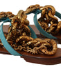 Chaussures plates gladiateur chic Dolce & Gabbana avec détail cœur dévotionnel