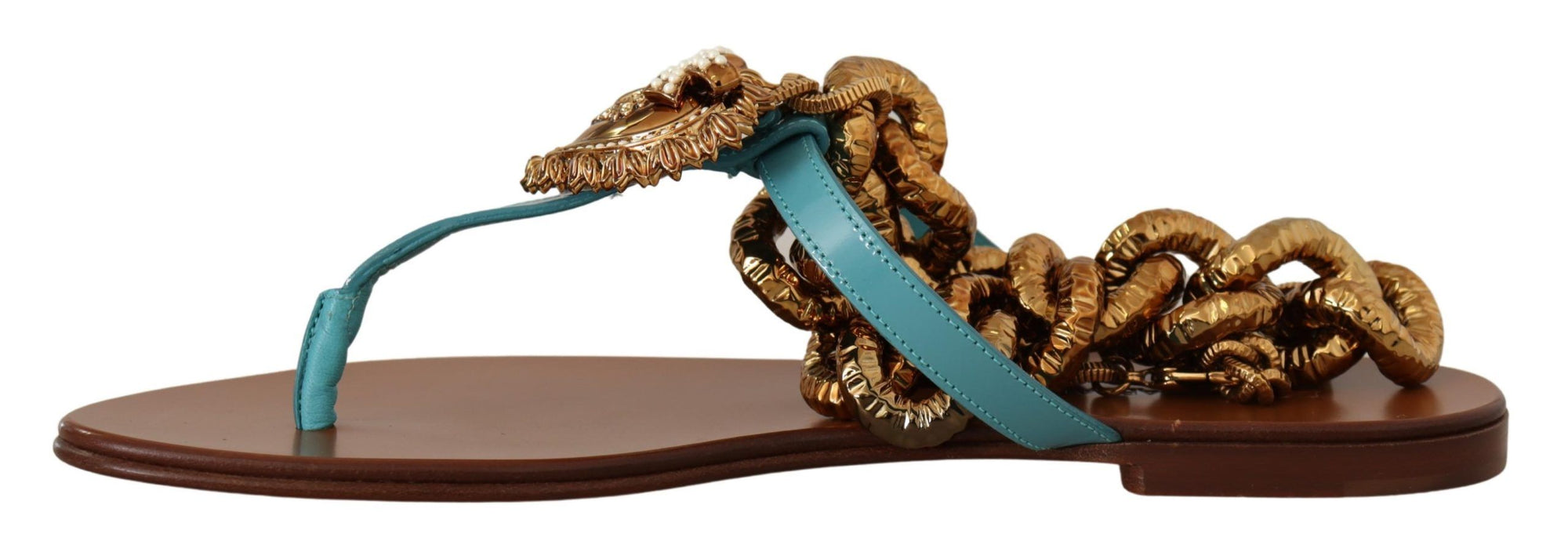 Chaussures plates gladiateur chic Dolce & Gabbana avec détail cœur dévotionnel