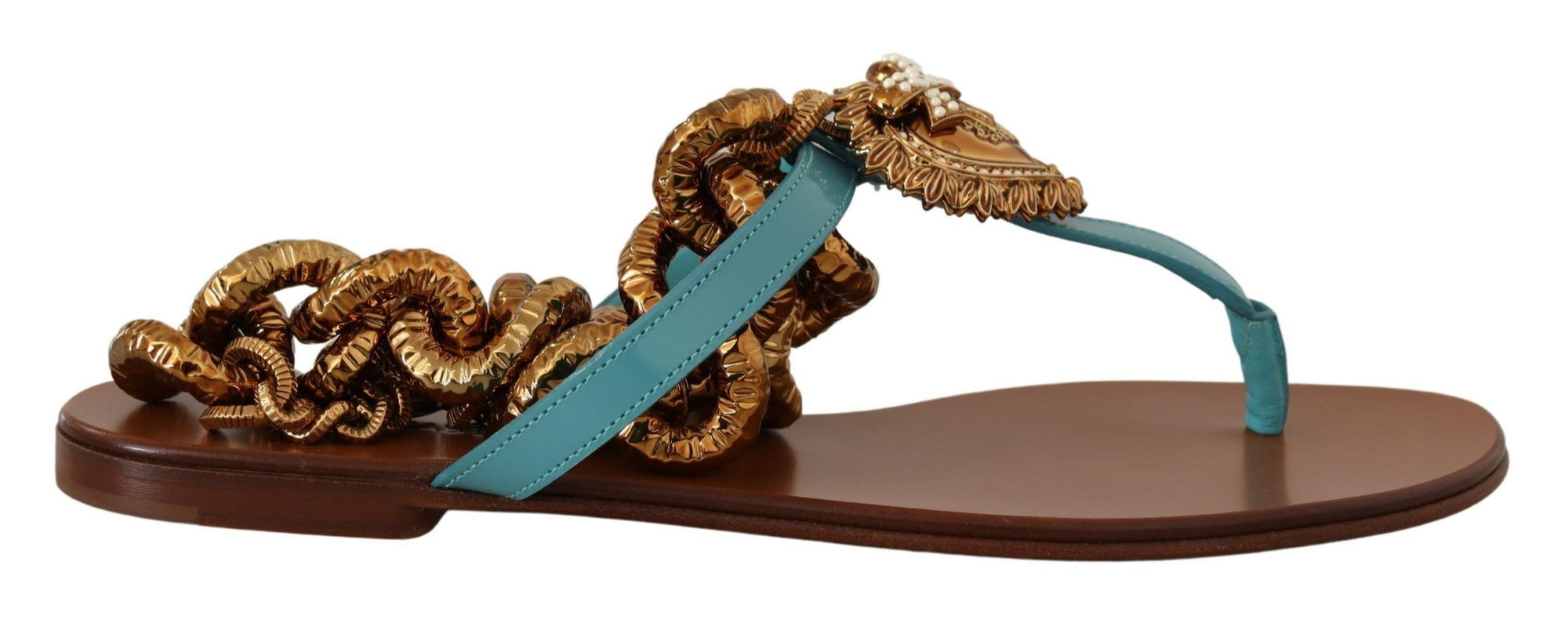 Chaussures plates gladiateur chic Dolce & Gabbana avec détail cœur dévotionnel