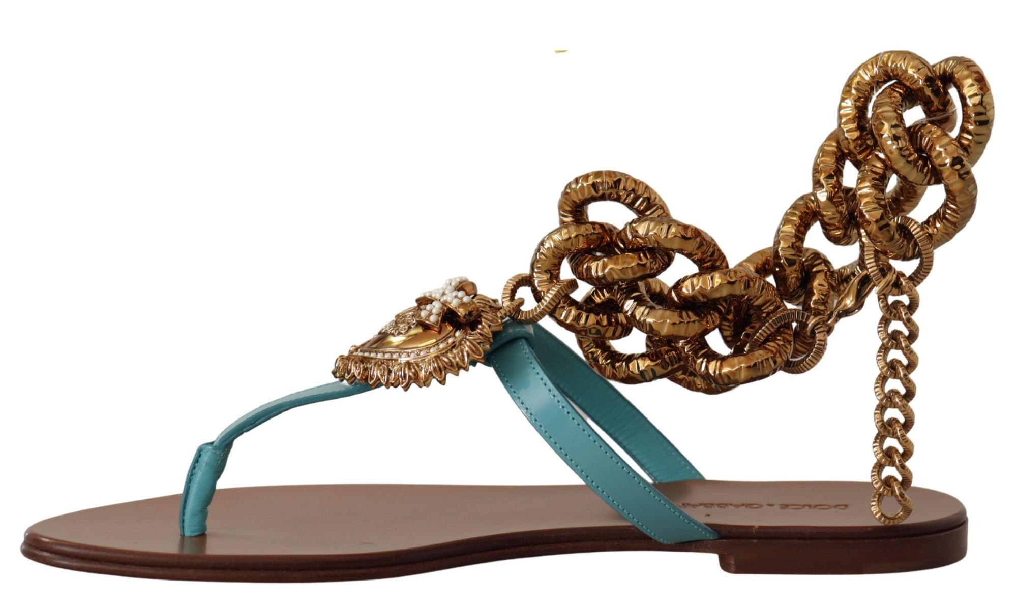 Chaussures plates gladiateur chic Dolce & Gabbana avec détail cœur dévotionnel
