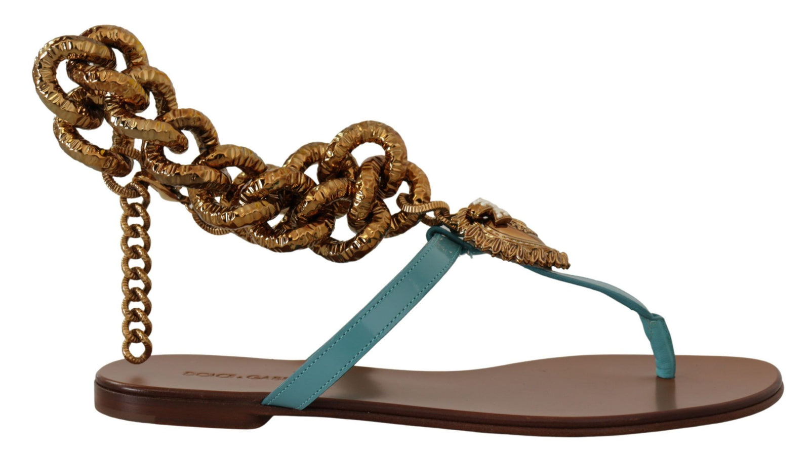 Chaussures plates gladiateur chic Dolce & Gabbana avec détail cœur dévotionnel