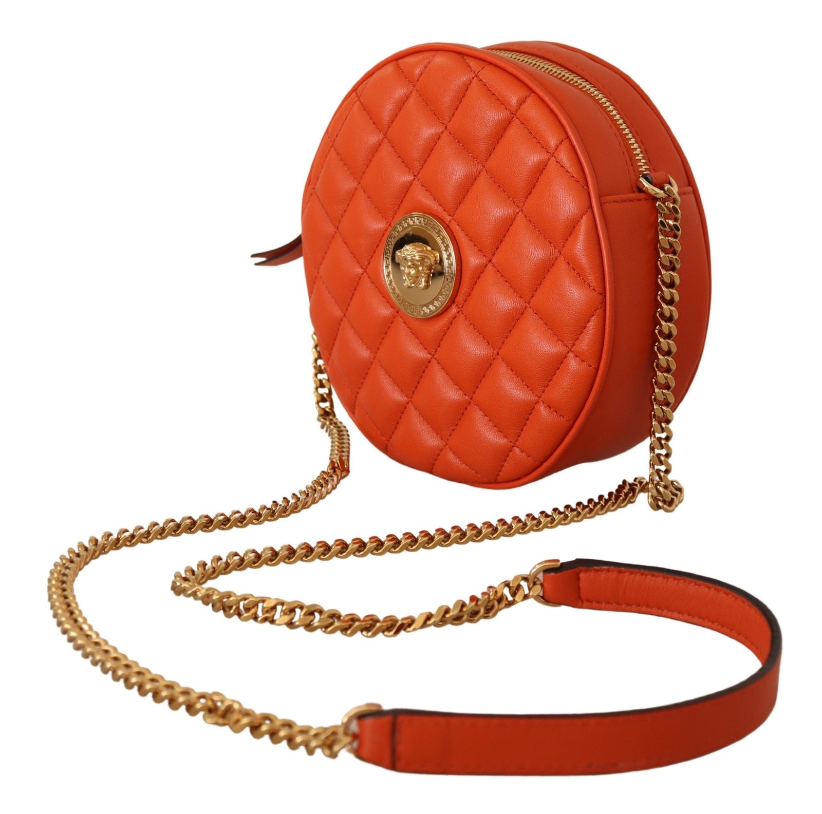 Sac bandoulière rond élégant en cuir nappa Versace