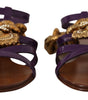Chaussures plates gladiateur à chaîne Purple Heart de Dolce & Gabbana