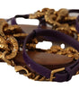 Chaussures plates gladiateur à chaîne Purple Heart de Dolce & Gabbana