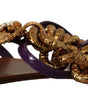 Chaussures plates gladiateur à chaîne Purple Heart de Dolce & Gabbana