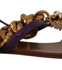 Chaussures plates gladiateur à chaîne Purple Heart de Dolce & Gabbana