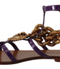 Chaussures plates gladiateur à chaîne Purple Heart de Dolce & Gabbana