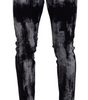 Dolce & Gabbana Blue White Dye Skinny Denim Men Jeans
