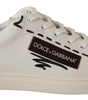 Dolce & Gabbana White Bordeaux Leather Low Tops Sneakers
