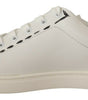 Dolce & Gabbana White Bordeaux Leather Low Tops Sneakers