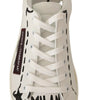 Dolce & Gabbana White Bordeaux Leather Low Tops Sneakers
