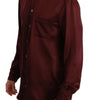 Dolce & Gabbana Bordeaux Silk Pajama-Inspired Shirt