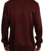 Dolce & Gabbana Bordeaux Silk Pajama-Inspired Shirt