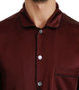 Dolce & Gabbana Bordeaux Silk Pajama-Inspired Shirt