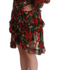Dolce & Gabbana Multicolor Red Floral Silk Long Maxi Dress