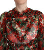 Dolce & Gabbana Multicolor Red Floral Silk Long Maxi Dress