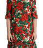 Dolce & Gabbana Multicolor Red Floral Shift Gown Dress