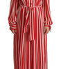 Dolce & Gabbana White Red Silk A-Line Shift Gown Dress